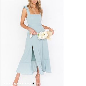 Show Me Your Mumu Claire Midi Dress in Silver Sage